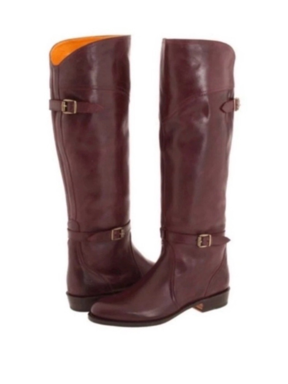 Frye Knee-high Leather Riding Boots - Deep Burgundy, Size 7, Western Style